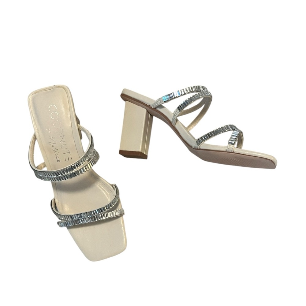 Coconuts Matisse Jewel Embellished Strappy Slide Mule Open Toe Aria Sandal Heels